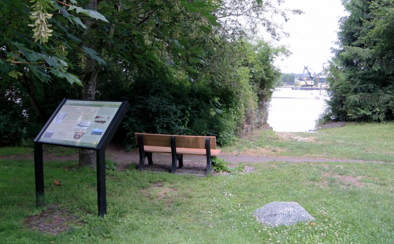 Terminal 107 river access and interpretive sign