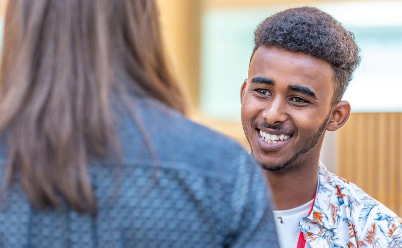 High school intern participates in an networking event at the Port of Seattle, July, 2018