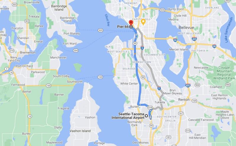 Airport to Pier 66 Map