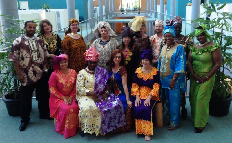 Juneteenth celebrants wearing African clothing.