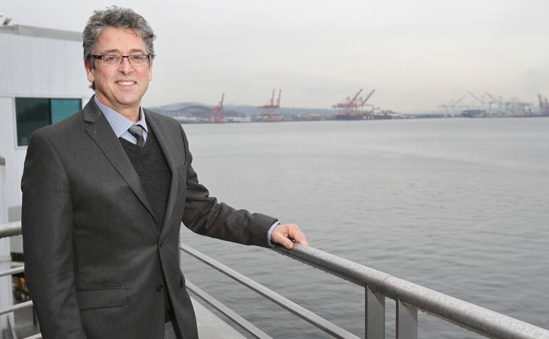 Commissioner Fred Felleman at the Port of Seattle office.