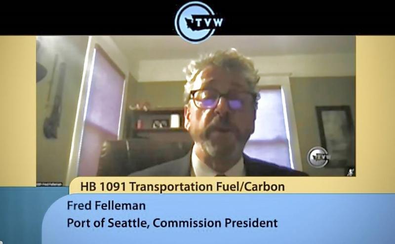 Commission President Fred Felleman testifies at the House Environment and Energy Committee.