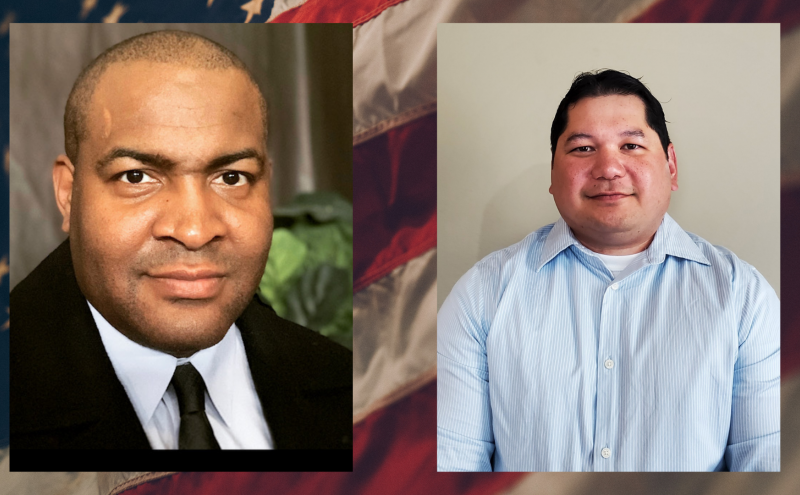 Spring 2021 Veteran Fellows - Carl Hugle (left) and Jon Anthony Eustaquio (right)