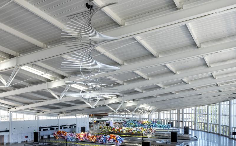 Ned Kahn's Magnetic Anomoly in the International Arrivals Facility
