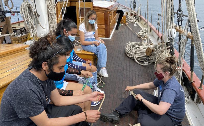 South King County youth participate in experiential learning on boat a tall ship