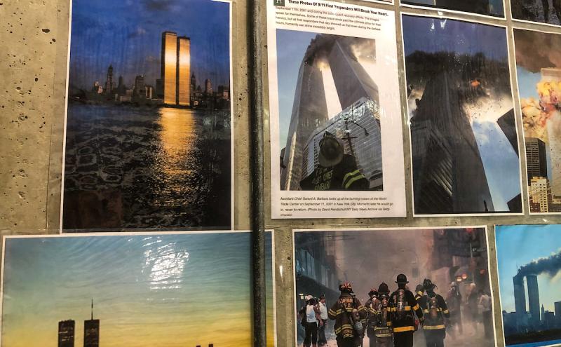 Photos of 911 in the memorial stairwell