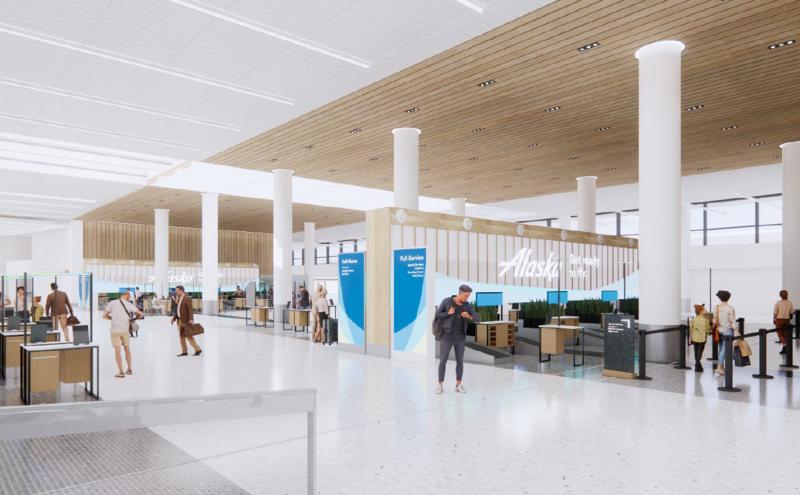 Artist rendering of project to update and modernize the North main terminal