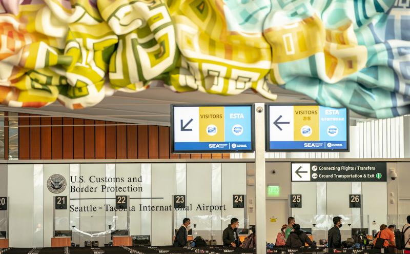 Customs lanes in the International Arrivals Facility