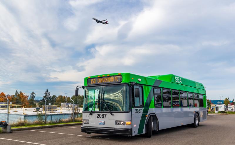 Electric bus at SEA Airport