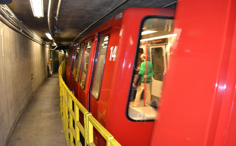 Exterior of train in SEA Underground
