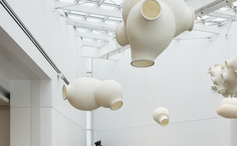 Both the “clouds” and the “clunkers” are made from the same patterns – hybridized forms referencing human, industrial and natural shapes.