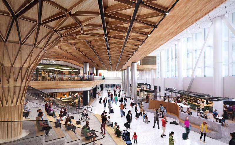 C Concourse Expansion project interior rendering