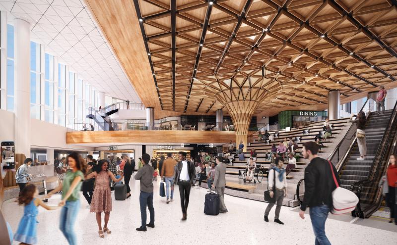 Interior rendering of the C Concourse building