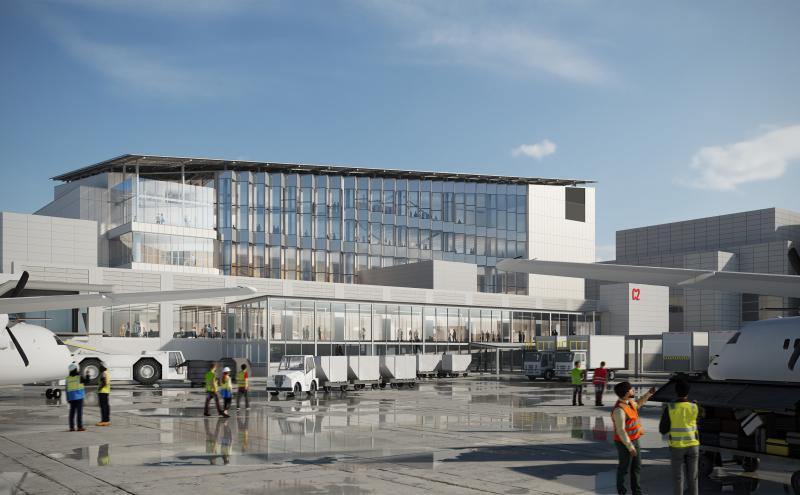 Exterior daytime rendering of the C Concourse building