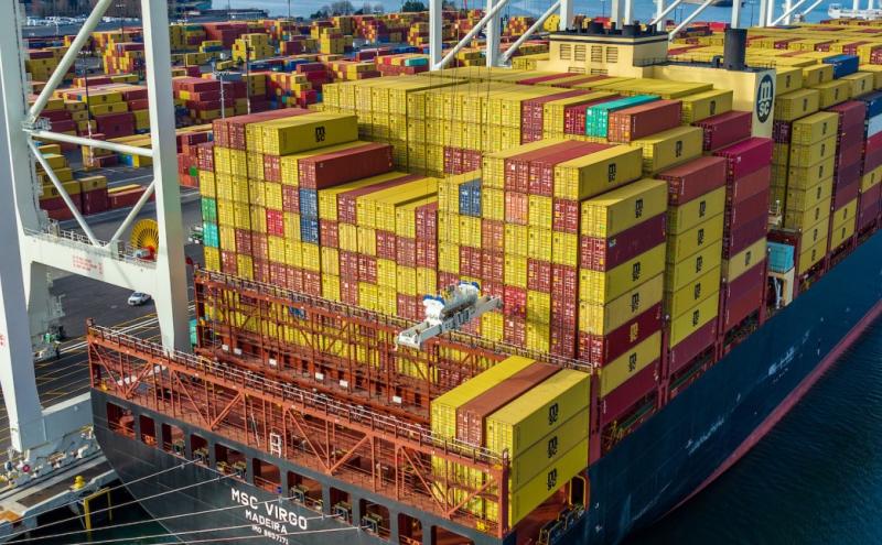 Cargo on MSC Virgo container ship.