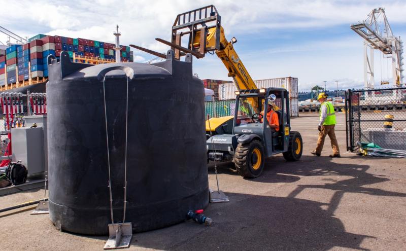 Soil and groundwater remediation system equipment at Terminal 30.