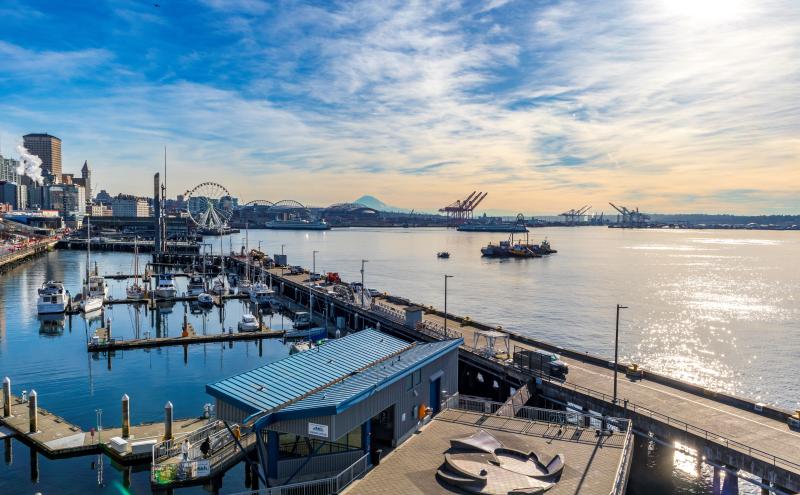View of Puget Sound from Pier 66 in Seattle.