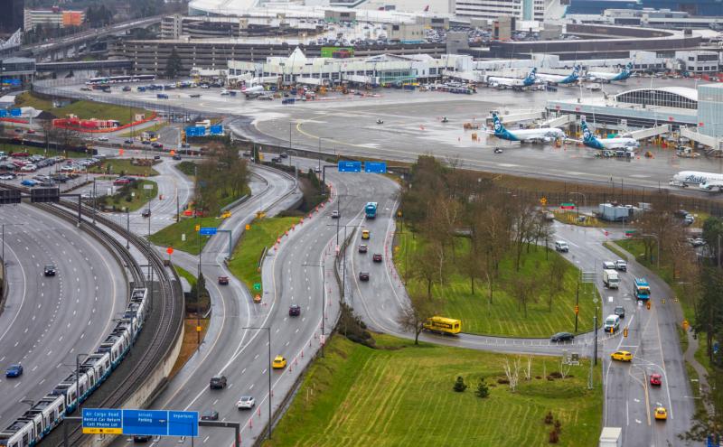 Roads and highway near SEA Airport