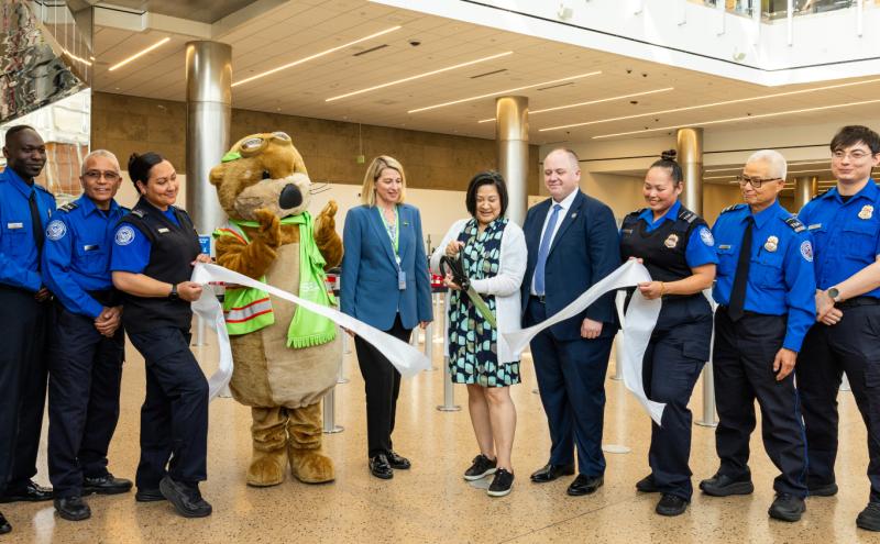Checkpoint 1 ribbon cutting ceremony at SEA Airport