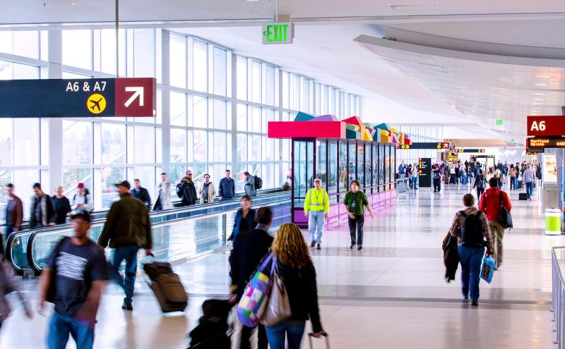 Travelers in SEA Airport