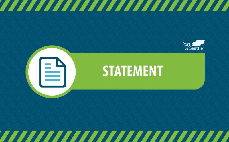 Graphic with Port of Seattle logo and the word 'statement'