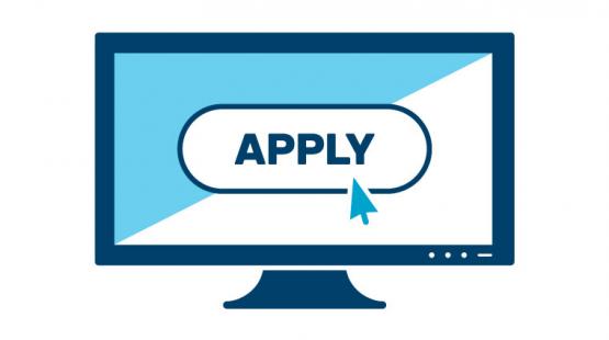 Computer screen graphic showing a cursor clicking an 'Apply' button.