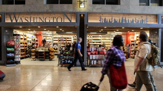 'Made in Washington' storefront in the terminal.