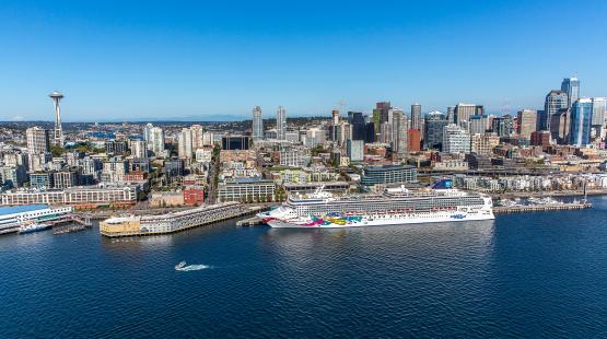Norwegian Cruise Lines berthed at Pier 66, Port of Seattle