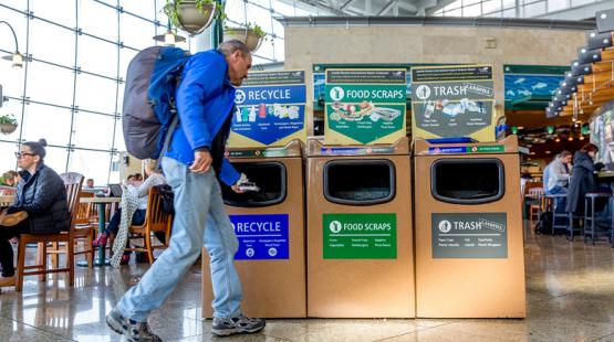 Recycling made easy, at Sea-Tac Airport.