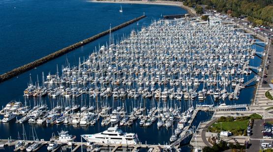 Aerial view of Shilshole Bay Marina