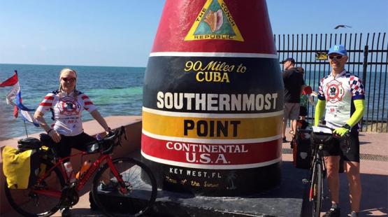 Port firefighter Stephanie McGinnis and her husband Merrick begin their trek in Key West