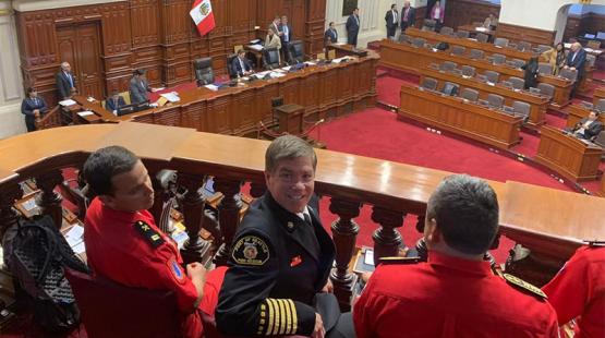 Port of Seattle Fire Chief Krause visits the House of Congress in Lima, Peru 