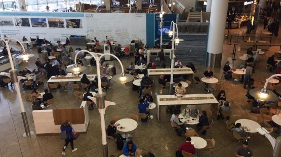 Aerial view of the new furniture in the Central Terminal.