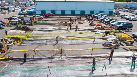 Net repair yard.