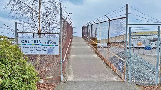 T-91 Trail Entrance to Trail Bridge Overpass