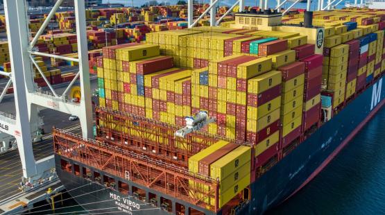 Cargo on MSC Virgo container ship.