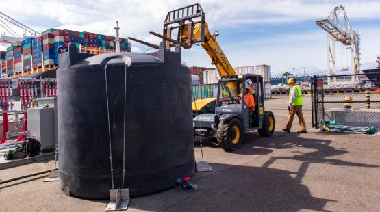 Soil and groundwater remediation system equipment at Terminal 30.