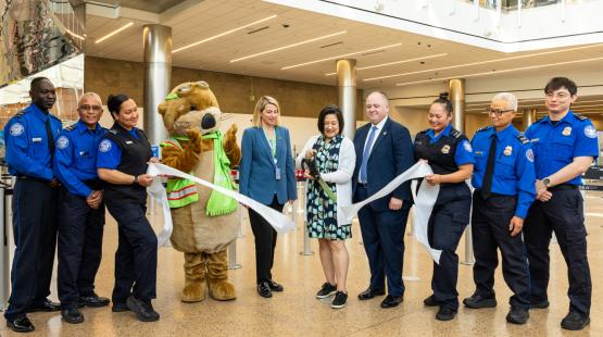 Checkpoint 1 ribbon cutting ceremony at SEA Airport