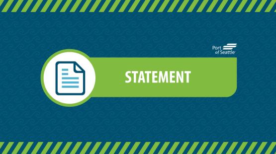 Graphic with Port of Seattle logo and the word 'statement'