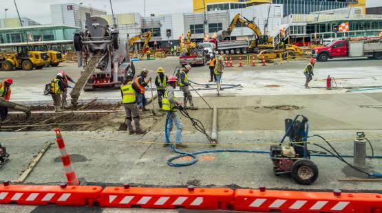 Airfield construction at SEA Airport.