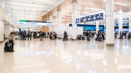 The SEA Gateway Project opening event at the redesigned Alaska Airlines Ticketing area